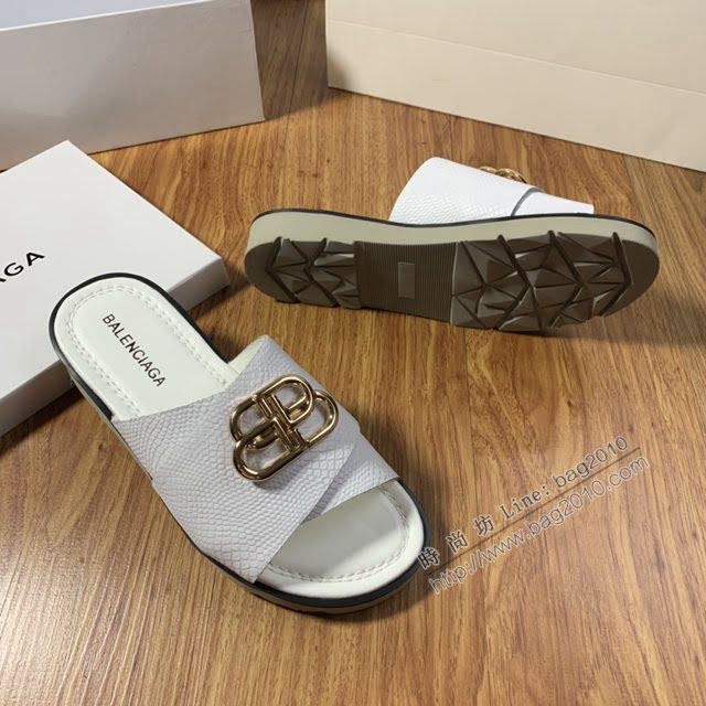 Balenciaga經典款男鞋 巴黎世家頂級版本男士夏季牛皮鞋面涼拖  hdbl1284